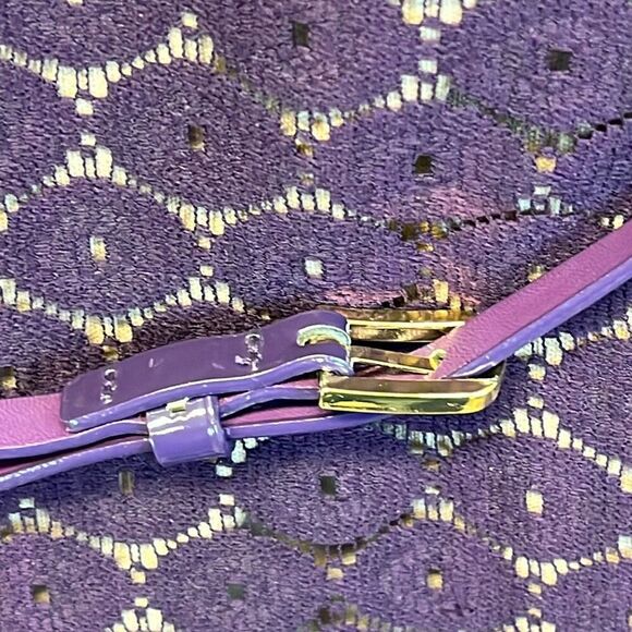 NWT BLACK LABEL by EVAN PICONE Dress Size16 Dark Purple Lace with Belt - Picture 3 of 15